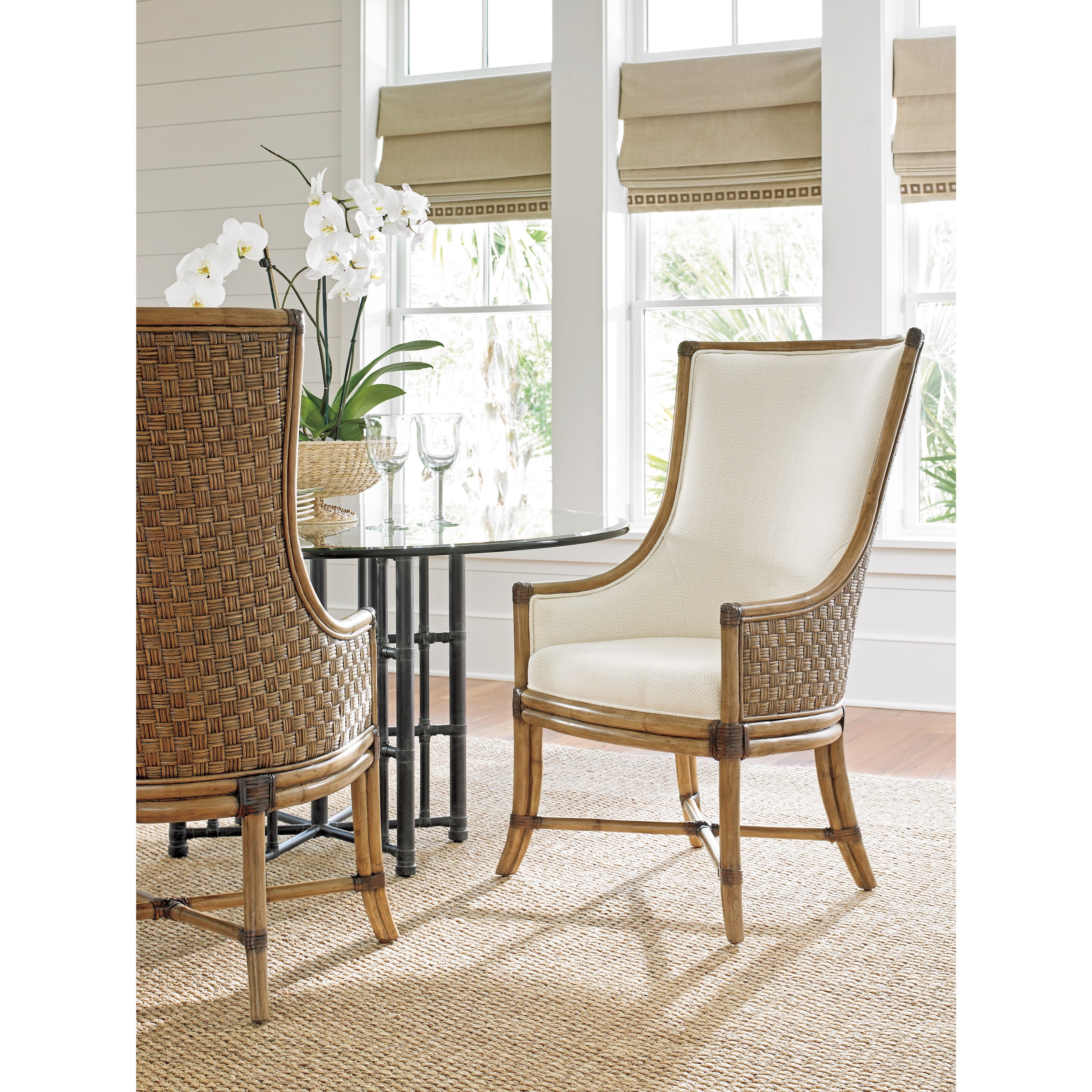 Tommy Bahama Home Twin Palms 55888501 Balfour Woven Rattan Host Chair